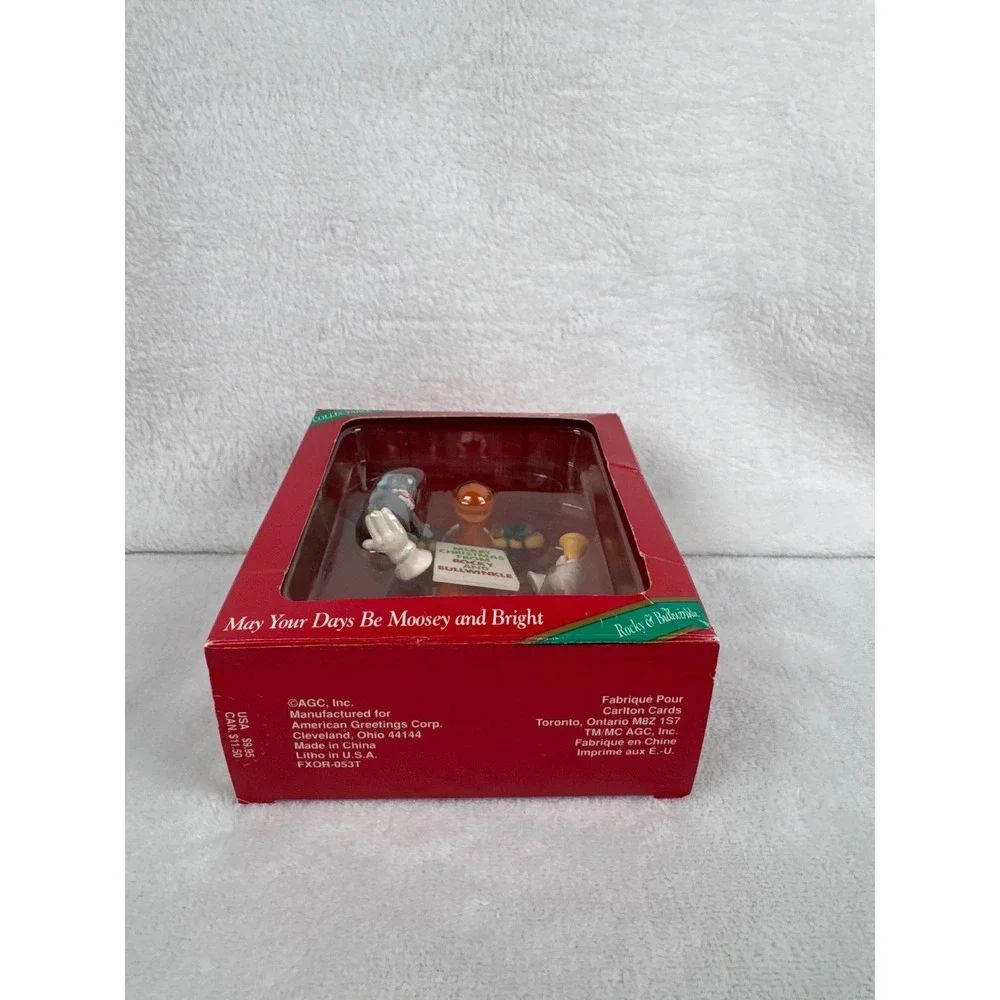 Vintage 1996 American Greetings Rocky and Bullwinkle Ornament OS Brown NIB